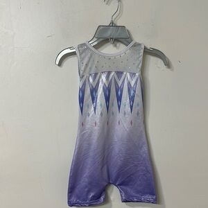 Purple and Blue Geometric Leotard gymnastics